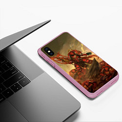Чехол iPhone XS Max матовый Красные скорпионы, цвет: 3D-розовый — фото 2