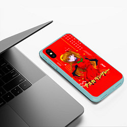 Чехол iPhone XS Max матовый Аска Лэнгли Сорью Evangelion, цвет: 3D-мятный — фото 2