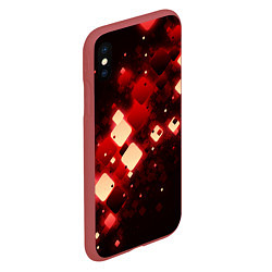 Чехол iPhone XS Max матовый Рубиновый поток, цвет: 3D-красный — фото 2