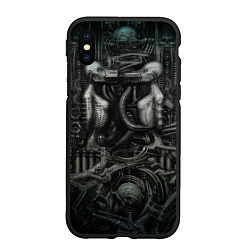 Чехол iPhone XS Max матовый Gigers worlds Миры Ганса Гигера, цвет: 3D-черный