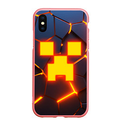 Чехол iPhone XS Max матовый ОГНЕННЫЙ КРИПЕР 3D ПЛИТЫ FIRE CREEPER, цвет: 3D-баблгам