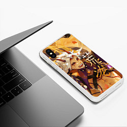 Чехол iPhone XS Max матовый Genshin Impact Arataki Itto, цвет: 3D-белый — фото 2