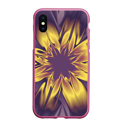 Чехол iPhone XS Max матовый Цветок заката Абстракция 535-332-32-63, цвет: 3D-малиновый