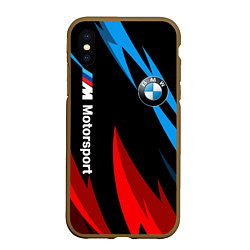 Чехол iPhone XS Max матовый BMW Логотип Узор, цвет: 3D-коричневый