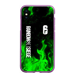 Чехол iPhone XS Max матовый RAINBOW SIX SIEGE FIRE CAVIERA, цвет: 3D-фиолетовый