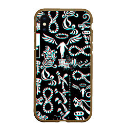 Чехол iPhone XS Max матовый ТОКИЙСКИЕ МСТИТЕЛИ ГЛИТЧ, GLITCH, цвет: 3D-коричневый