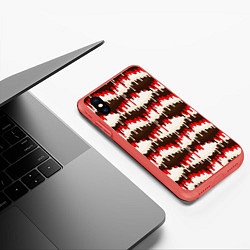 Чехол iPhone XS Max матовый Шоколад и красочная глазурь, цвет: 3D-красный — фото 2