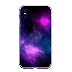Чехол iPhone XS Max матовый Космос Galaxy, цвет: 3D-светло-сиреневый
