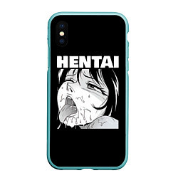 Чехол iPhone XS Max матовый HENTAI девочка ahegao, цвет: 3D-мятный