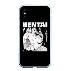 Чехол iPhone XS Max матовый HENTAI девочка ahegao, цвет: 3D-голубой