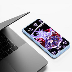 Чехол iPhone XS Max матовый SHOGUN RAIDEN SAMURAI DEMON GENSHIN IMPACT, цвет: 3D-голубой — фото 2