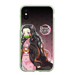 Чехол iPhone XS Max матовый НЕЗУКО NEZUKO SLAYER, цвет: 3D-салатовый