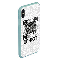 Чехол iPhone XS Max матовый QR код котик, цвет: 3D-мятный — фото 2