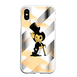 Чехол iPhone XS Max матовый Bendy and the ink machine bendy, цвет: 3D-белый