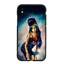 Чехол iPhone XS Max матовый Amy Jade Winehouse, цвет: 3D-черный