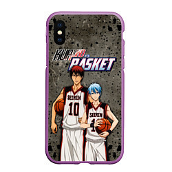 Чехол iPhone XS Max матовый Kuroko no Basket, Kagami Taiga Kuroko Tetsuya, цвет: 3D-фиолетовый