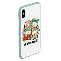 Чехол iPhone XS Max матовый South Park - Южный парк краски, цвет: 3D-мятный — фото 2