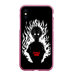 Чехол iPhone XS Max матовый Демонический Кагеяма Mob Psycho 100, цвет: 3D-малиновый