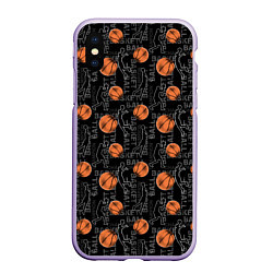 Чехол iPhone XS Max матовый BASKETBALL - Баскетбол, цвет: 3D-светло-сиреневый