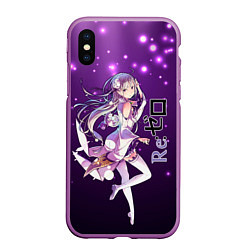 Чехол iPhone XS Max матовый Re: Zero Эмилия, цвет: 3D-фиолетовый