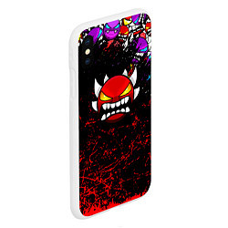 Чехол iPhone XS Max матовый Geometry Dash Demon, цвет: 3D-белый — фото 2