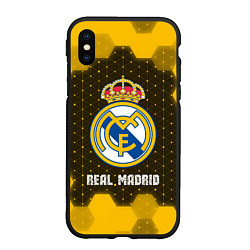 Чехол iPhone XS Max матовый РЕАЛ МАДРИД Real Madrid Графика, цвет: 3D-черный