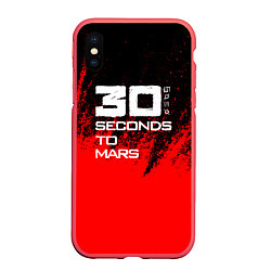 Чехол iPhone XS Max матовый 30 Seconds to Mars: Брызги, цвет: 3D-красный