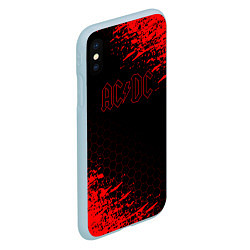 Чехол iPhone XS Max матовый ACDC соты, цвет: 3D-голубой — фото 2