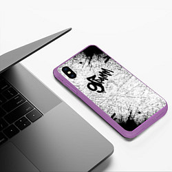 Чехол iPhone XS Max матовый 9 грамм: Гранж, цвет: 3D-фиолетовый — фото 2