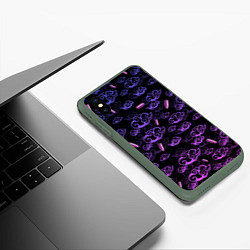 Чехол iPhone XS Max матовый ARCANE League Of Legends ТАТУИРОВКА JINX, цвет: 3D-темно-зеленый — фото 2