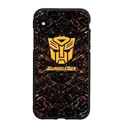 Чехол iPhone XS Max матовый Bumblebee трансформеры, цвет: 3D-черный