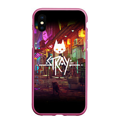 Чехол iPhone XS Max матовый Stray: Poster, цвет: 3D-малиновый