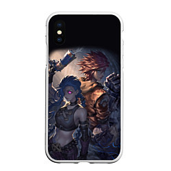 Чехол iPhone XS Max матовый League Of Legends Джинкс и Вай, цвет: 3D-белый