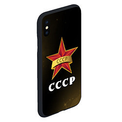 Чехол iPhone XS Max матовый СССР Звезды, цвет: 3D-черный — фото 2