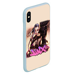 Чехол iPhone XS Max матовый League Of Legends Arcane ДЖИНКС ПОДМИГИВАЕТ, цвет: 3D-голубой — фото 2