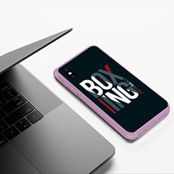 Чехол iPhone XS Max матовый Бокс - Boxing, цвет: 3D-сиреневый — фото 2