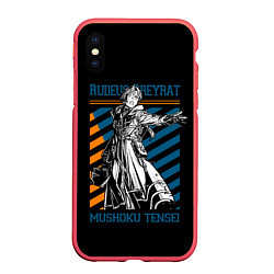 Чехол iPhone XS Max матовый Rudeus Greyrat - Mushoku Tensei, цвет: 3D-красный