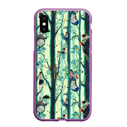 Чехол iPhone XS Max матовый Ghibli All, цвет: 3D-фиолетовый