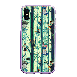 Чехол iPhone XS Max матовый Ghibli All, цвет: 3D-сиреневый