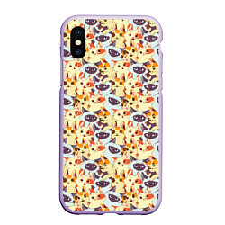 Чехол iPhone XS Max матовый Kittеns, цвет: 3D-светло-сиреневый