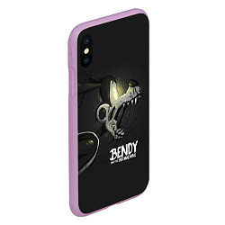 Чехол iPhone XS Max матовый Bendy And The Ink Machine Бадди Борис, цвет: 3D-сиреневый — фото 2