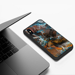 Чехол iPhone XS Max матовый Коллекция Get inspired! Абстракция F5-fl-139-158-4, цвет: 3D-черный — фото 2