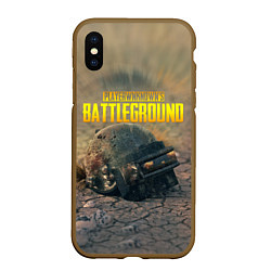 Чехол iPhone XS Max матовый PUBG HEAD 3 lvl, цвет: 3D-коричневый