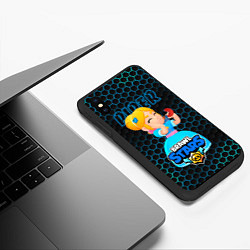 Чехол iPhone XS Max матовый Пайпер BRAWL STARS соты, цвет: 3D-черный — фото 2