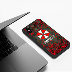 Чехол iPhone XS Max матовый Umbrella Corporation соты, цвет: 3D-черный — фото 2