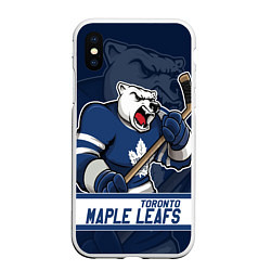 Чехол iPhone XS Max матовый Торонто Мейпл Лифс, Toronto Maple Leafs Маскот