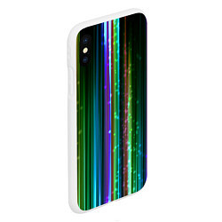 Чехол iPhone XS Max матовый Свет неоновой радуги, цвет: 3D-белый — фото 2
