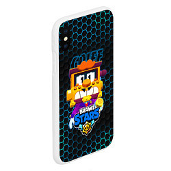 Чехол iPhone XS Max матовый Грифф BRAWL STARS соты, цвет: 3D-белый — фото 2