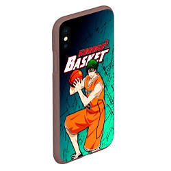 Чехол iPhone XS Max матовый Kuroko no Basuke, Midorima Shintaro Шинтаро Мидори, цвет: 3D-коричневый — фото 2