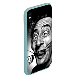 Чехол iPhone XS Max матовый Salvador Dali - grimace, цвет: 3D-мятный — фото 2